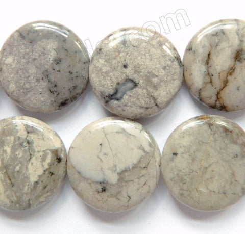 Grey Crazy Lace Agate  -  Big Puff Coins  16"