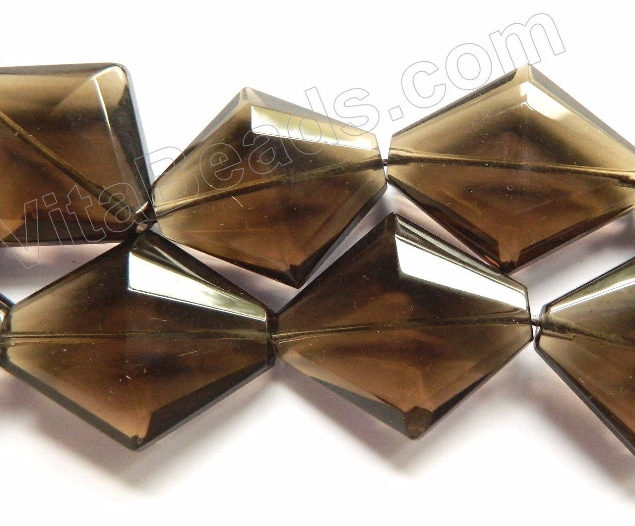 Smoky Quartz Natural AAA  -  Faceted Diamond  16"