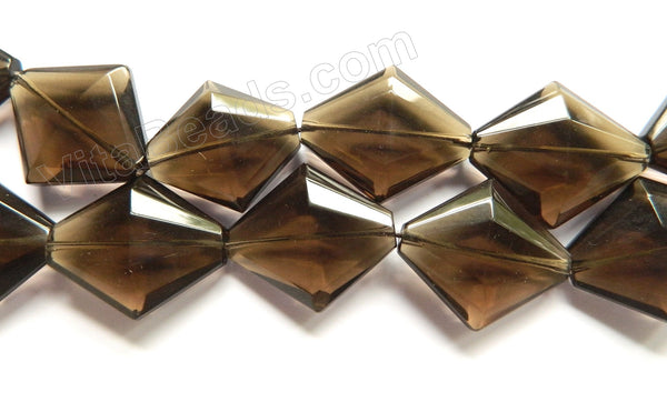 Smoky Quartz Natural AAA  -  Faceted Diamond  16"