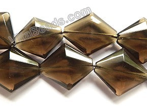 Smoky Quartz Natural AAA  -  Faceted Diamond  16"