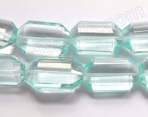 Aqua Crystal  -  Faceted Puff Lantern  16"