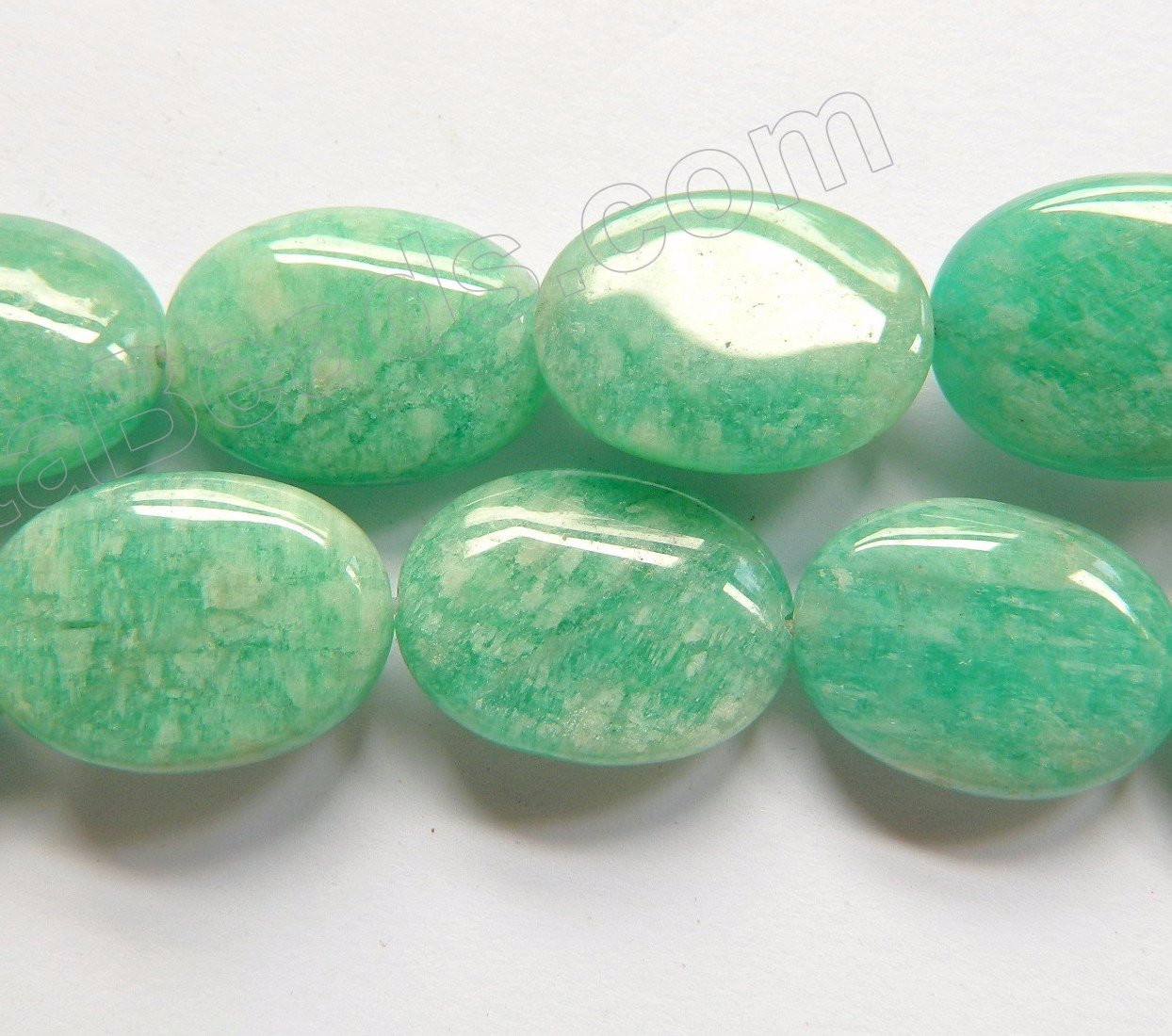 Russian Amazonite Light  -  Puff Ovals 16"