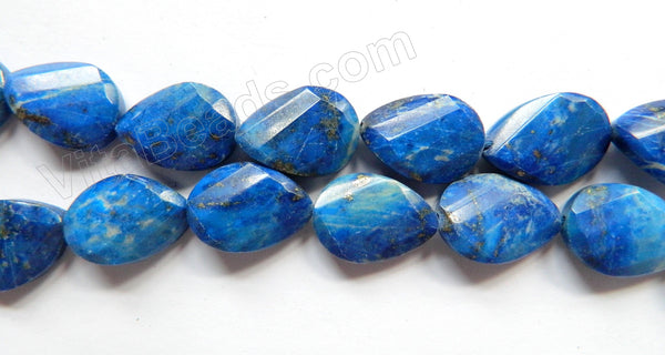 Lapis Lazuli A  -  Twist Faceted Pears  16"