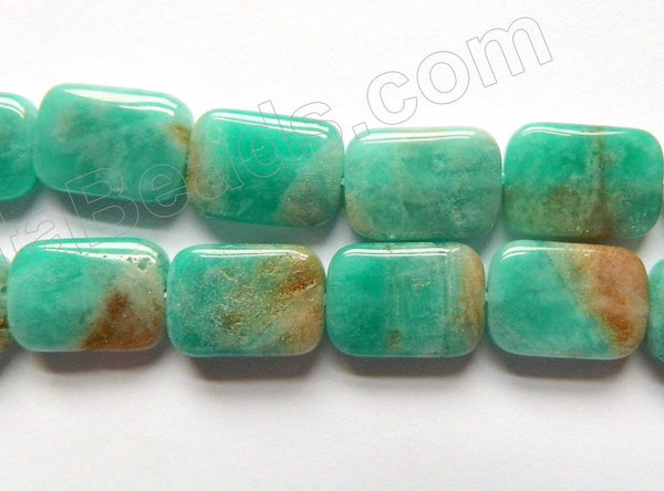 Russia Amazonite w/ Brown  -  Puff Rectangles  16"