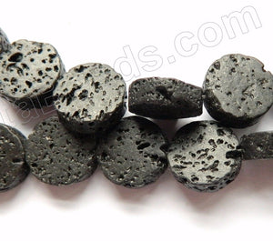 Black Lava Stone  -  Flat Coins  16"