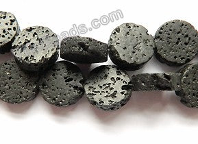 Black Lava Stone  -  Flat Coins  16"