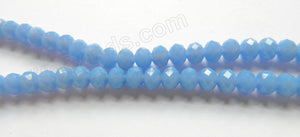 Dark Blue Chalcedony Qtz Solid  -  Faceted Rondel   16"