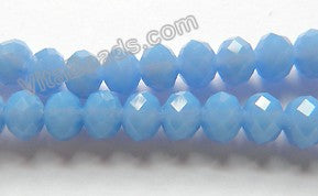 Dark Blue Chalcedony Qtz Solid  -  Faceted Rondel   16"