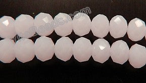 Pink Chalcedony Qtz  -  Faceted Rondel   16"     6 mm