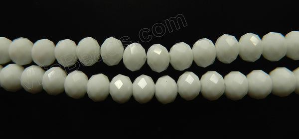 Snow Jasper  -  Faceted Rondel  16"