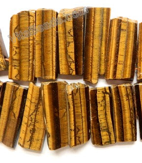 Tiger Eye AA  -  Graduated Top-drilled Long Rectangle Slabs  16"