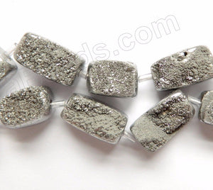 Silver Druzy Crystal  -  Free Form Cubes  16"