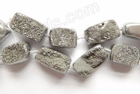 Silver Druzy Crystal  -  Free Form Cubes  16"