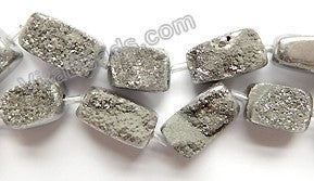 Silver Druzy Crystal  -  Free Form Cubes  16"