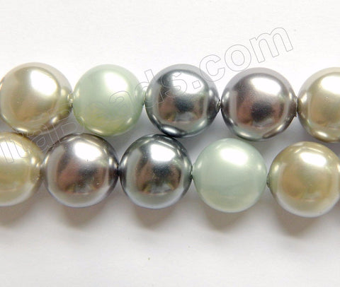 Light London Grey Mix Shell Pearl  -  Thick Coins  16"