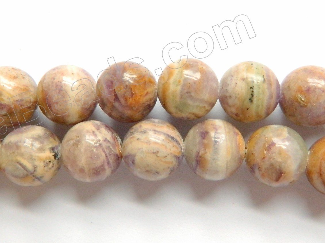 Flower Sugilite  -  Smooth Round Beads  16"