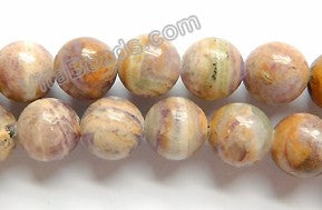 Flower Sugilite  -  Smooth Round Beads  16"