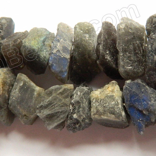 Dark Labradorite Natural  -  Center Drilled Rough Nuggets  16"