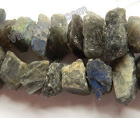 Dark Labradorite Natural  -  Center Drilled Rough Nuggets  16"