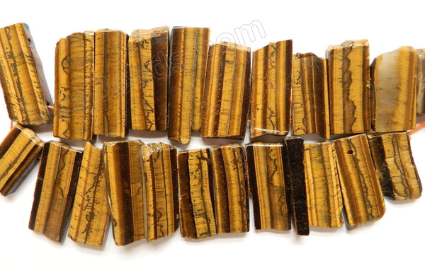 Tiger Eye AA  -  Graduated Top-drilled Long Rectangle Slabs  16"