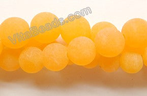 Frosted Yellow Jade  -  Smooth Round  16"