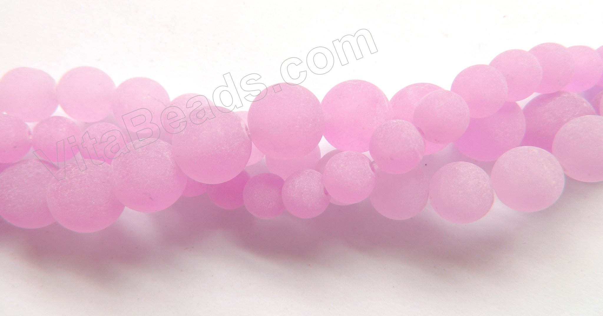 Frosted Light Purple Jade  -  Smooth Round  16"