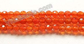 Carnelian AA  -   Small Faceted Round  15.5"    3mm