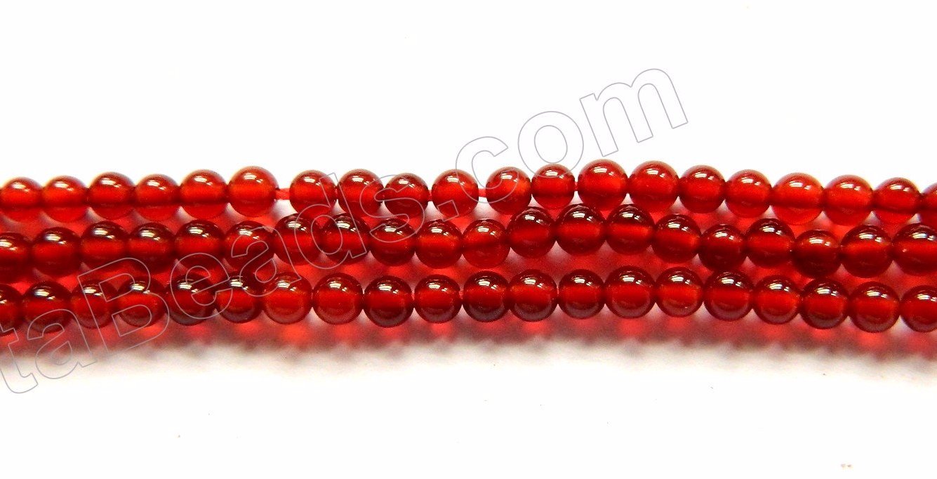 Dark Carnelian AAA  -   Small Smooth Round  15.5"    2mm