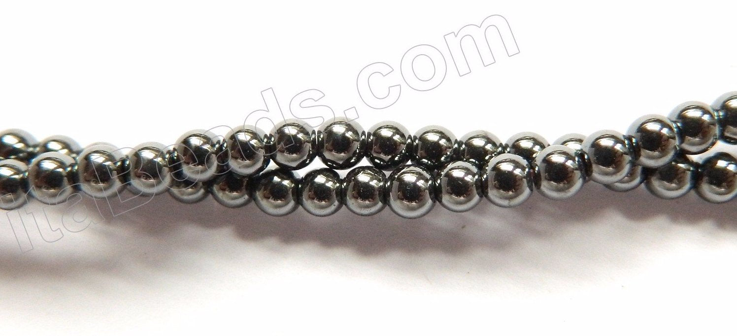 Hematite  -  Small Smooth Round  16"