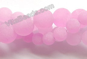 Frosted Light Purple Jade  -  Smooth Round  16"