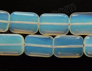 Synthetic White Opal  -  Puff Rectangles  16"
