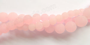 Frosted Rose Jade  -  Smooth Round  16"
