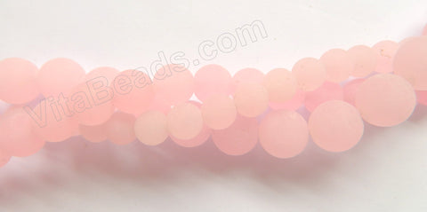 Frosted Rose Jade  -  Smooth Round  16"