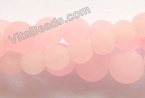 Frosted Rose Jade  -  Smooth Round  16"