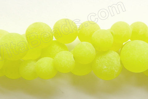 Frosted Neon Green Jade  -  Smooth Round  16"