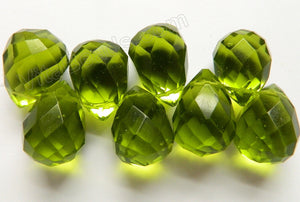 Green Crystal Quartz -  18x25mm Faceted Teardrops 8pc