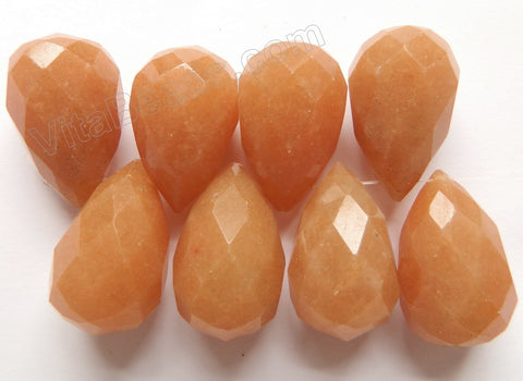 Red Aventurine  -  18x25mm Faceted Teardrops 8pc