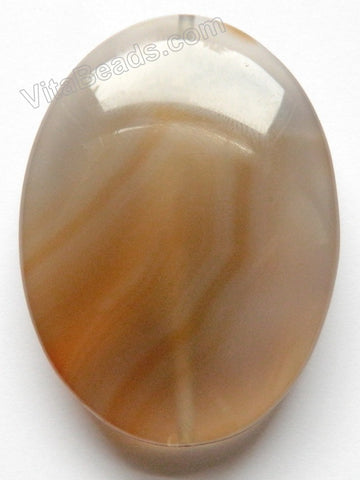 Pendant - Smooth Oval - Warm Grey Agate