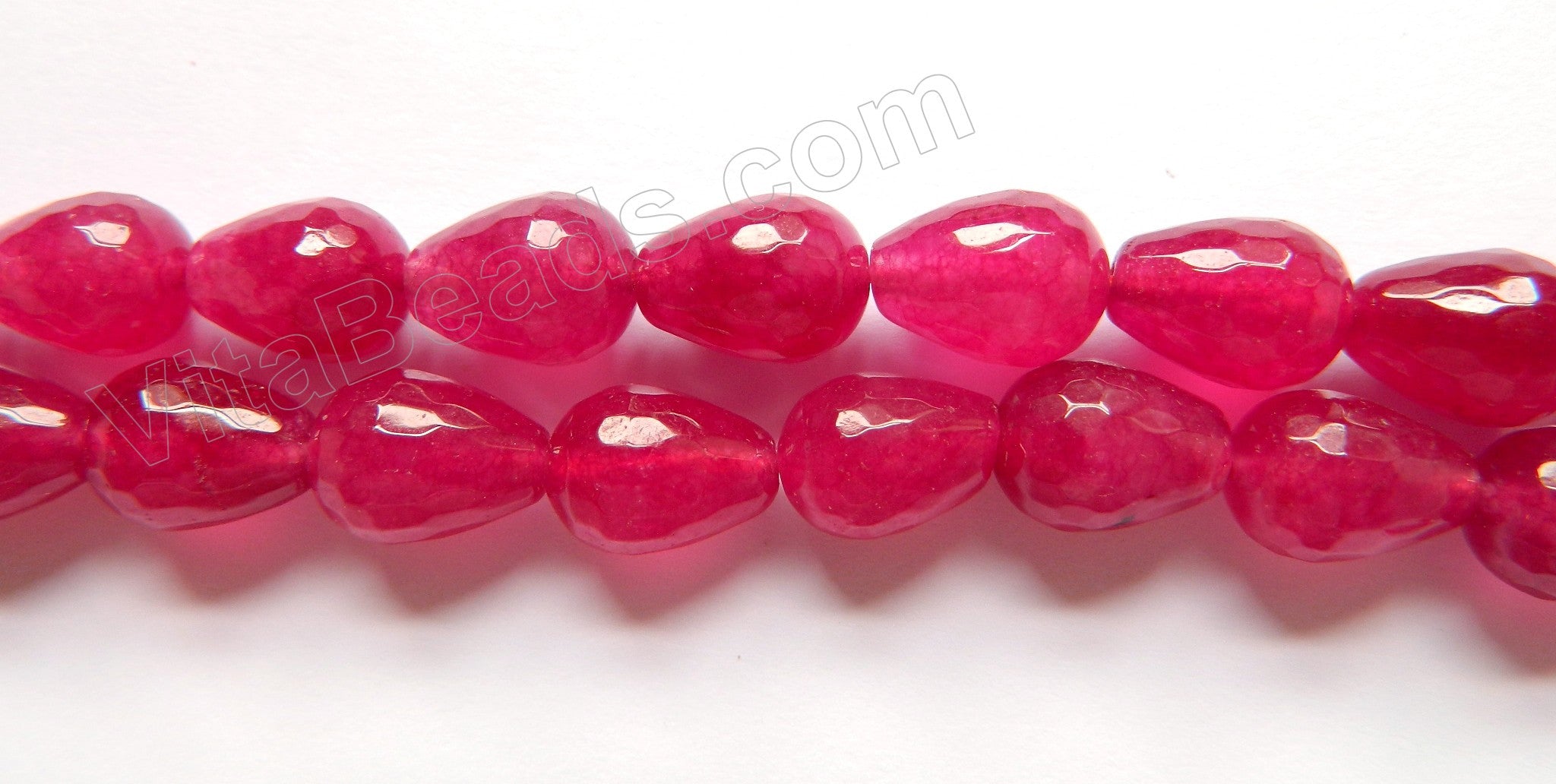 Cherry Win. Jade  -  10x14mm Faceted Drops  16"