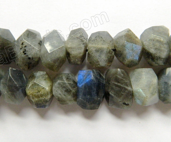 Labradorite AAA -  Center Drilled Faceted Nugget 16"