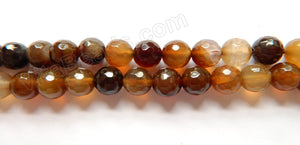 Multi Brown Agate  -  Faceted Round  15"