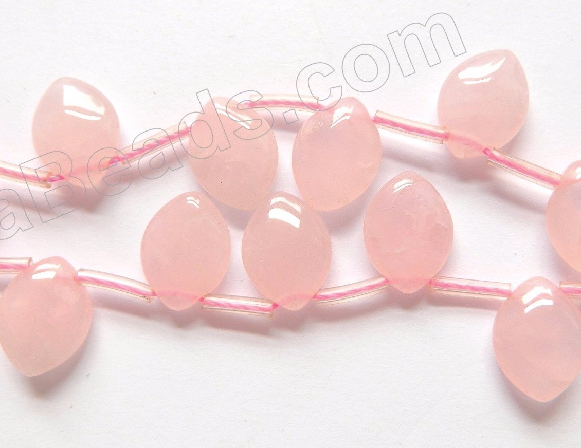 Rose Quartz  -  Puff Briolette Marquise Top-Drilled  16"