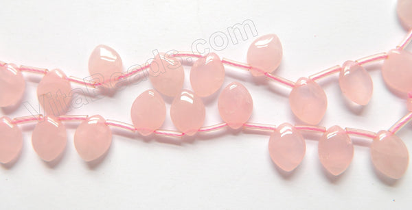 Rose Quartz  -  Puff Briolette Marquise Top-Drilled  16"