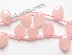 Rose Quartz  -  Puff Briolette Marquise Top-Drilled  16"