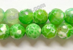 Fresh Spring Green Fire Agate  -  Faceted Round  15"