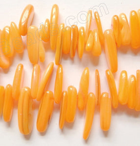 MOP Shell  -  Dark Yellow  -  Smooth Long Chips , Sticks 16"      6 x 18 mm