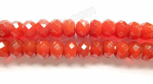 Carnelian  -  Faceted Rondel  15"