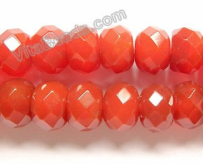 Carnelian  -  Faceted Rondel  15"