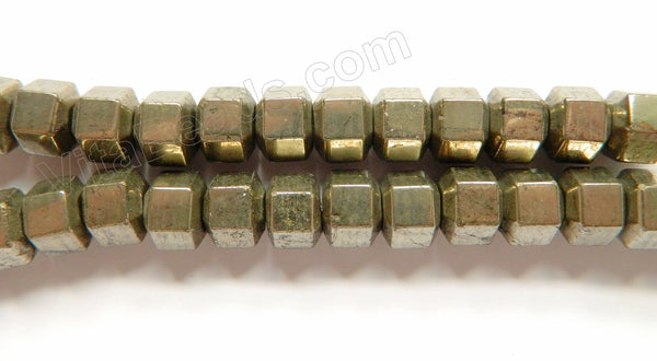 Pyrite A  -  6 Side Lantern Strand  16"