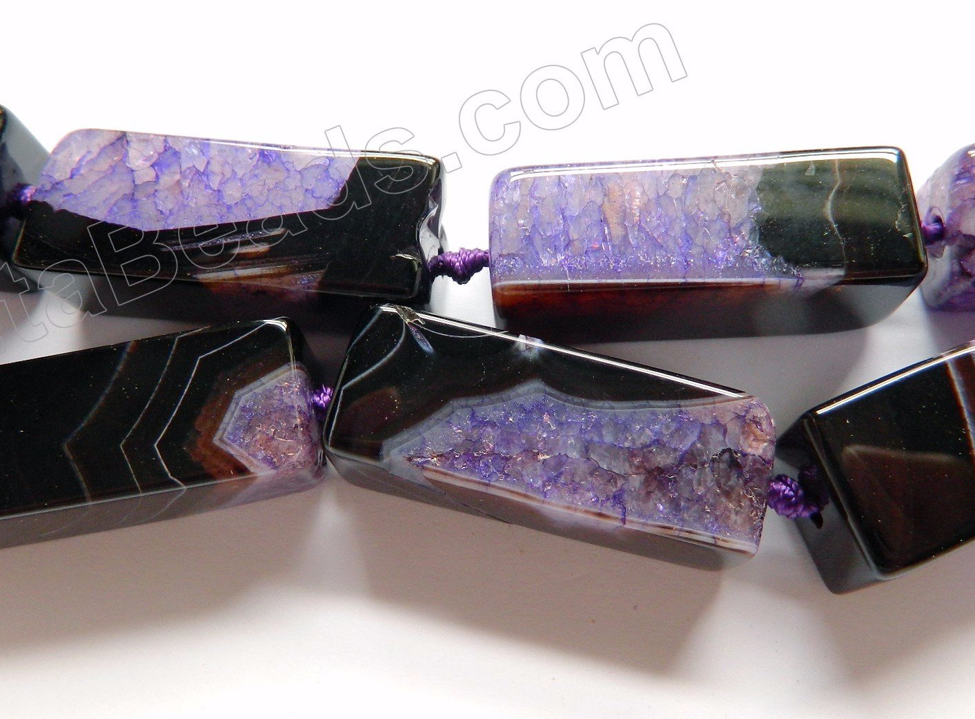 Black Purple Fire Agate w/ Quartz   -   Big Cuboids  15"